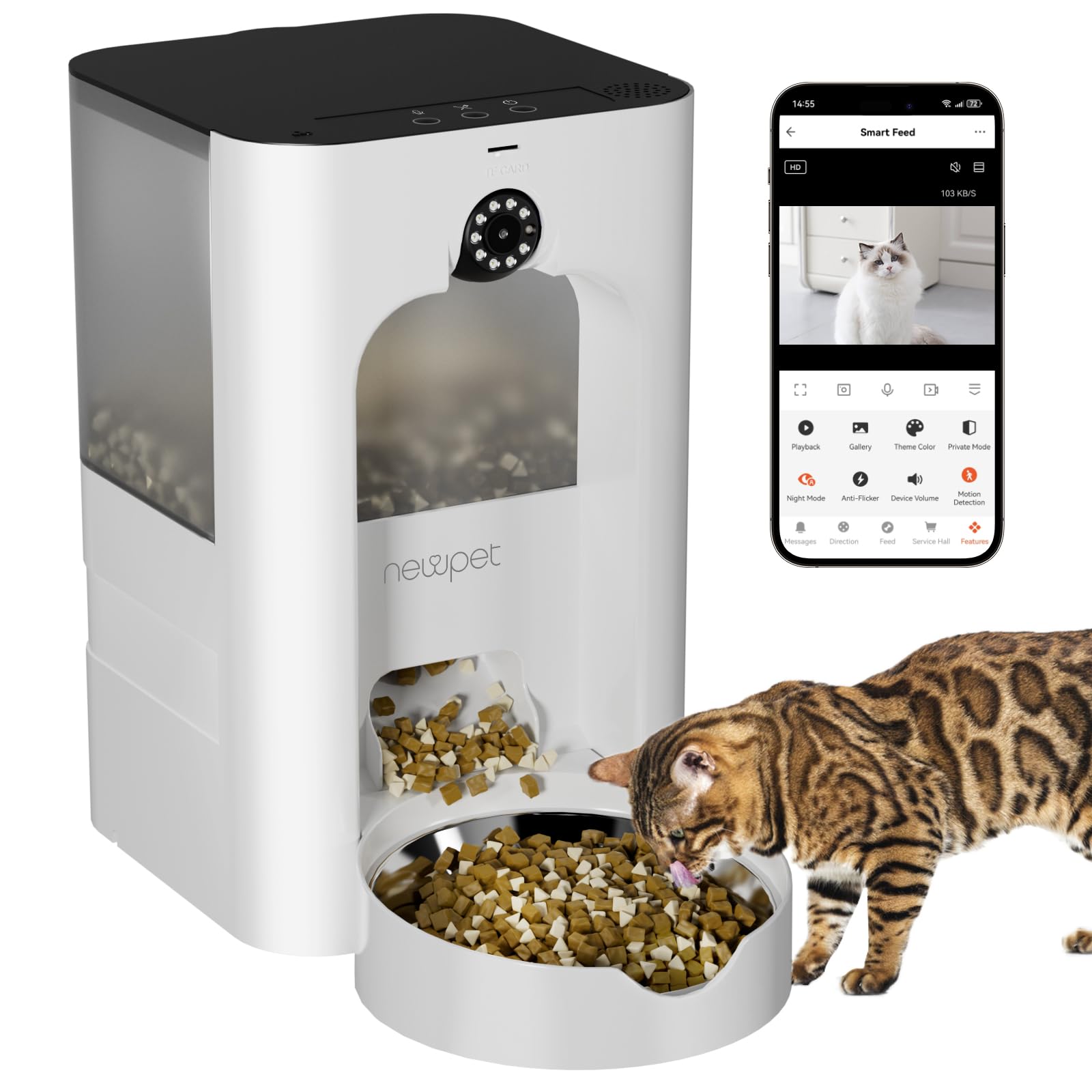 Alimentador Pet 4L Wi-Fi Tuya App