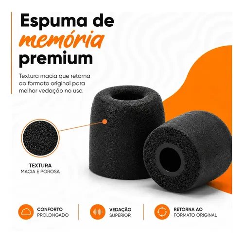 Ponteiras de Silicone p/ Fone TWS (kit P/M/G)