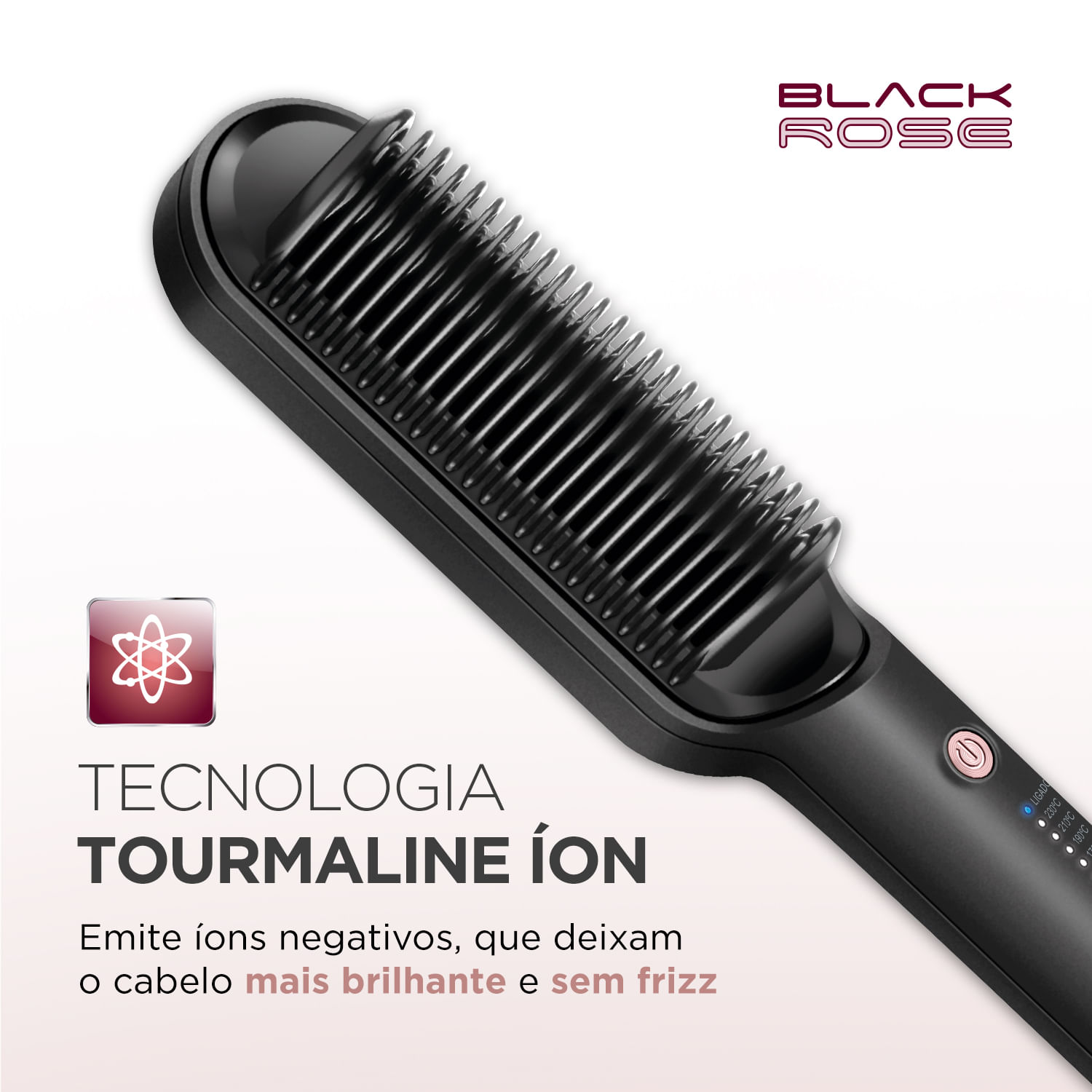Escova Alisadora Mondial Black Rose EA-07