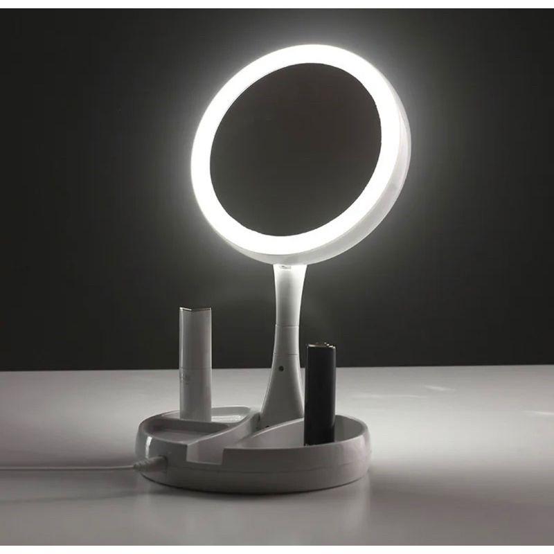Espelho de Maquiagem com LED e Aumento 10x