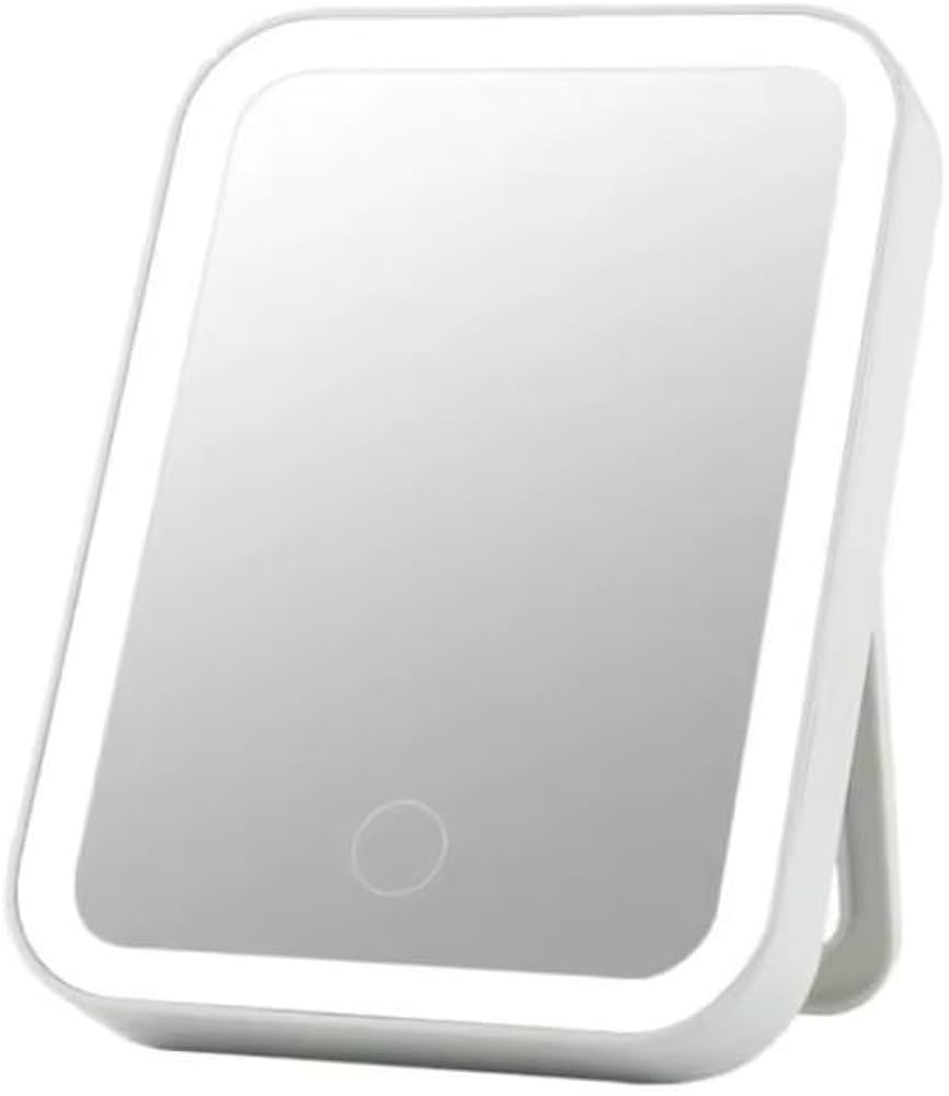 Espelho de Maquiagem LED Touch Portátil com Borda