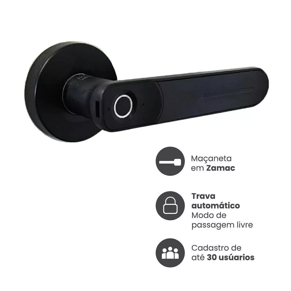 Fechadura Digital Papaiz SL130 (embutir, biometria)