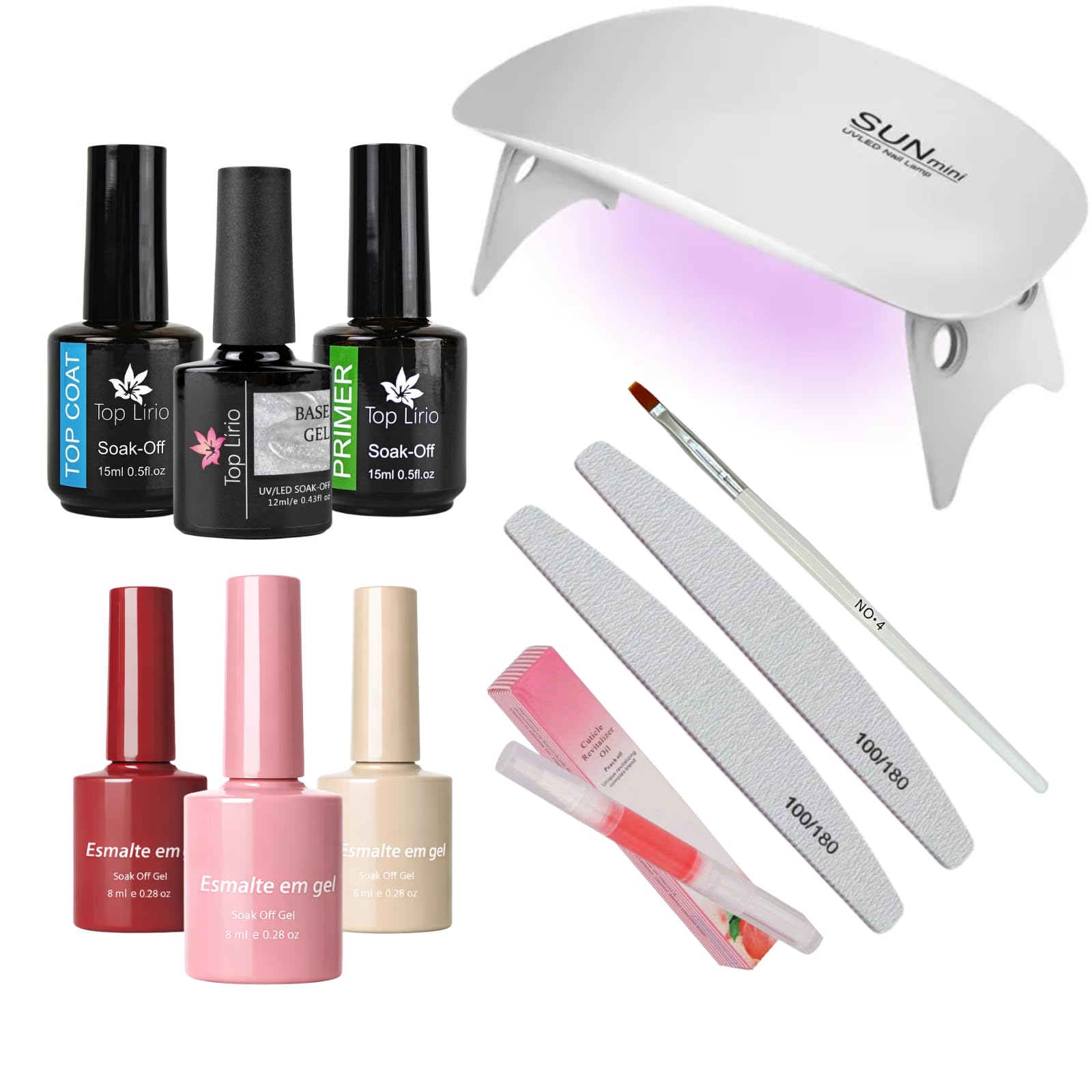 Kit Esmaltação Unha em Gel com Cabine LED/UV