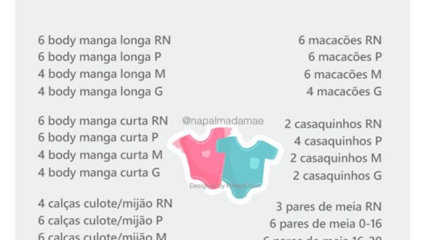 Lista de enxoval para bebê 2026: o que comprar e quanto de cada item