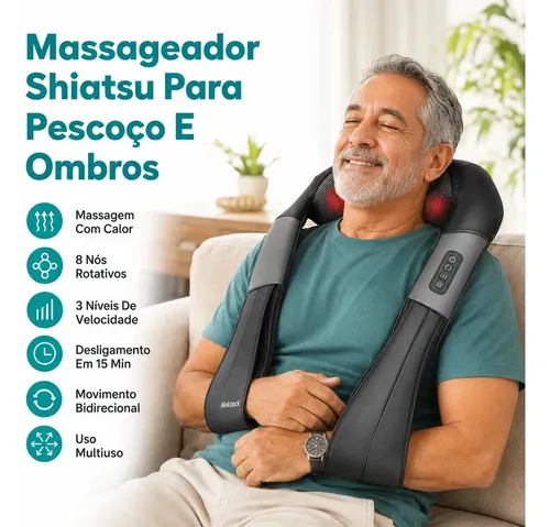 Massageador Shiatsu Nekteck 3D Portátil
