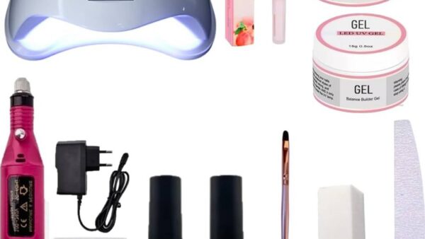 Kit de unha em gel completo com cabine e acessórios