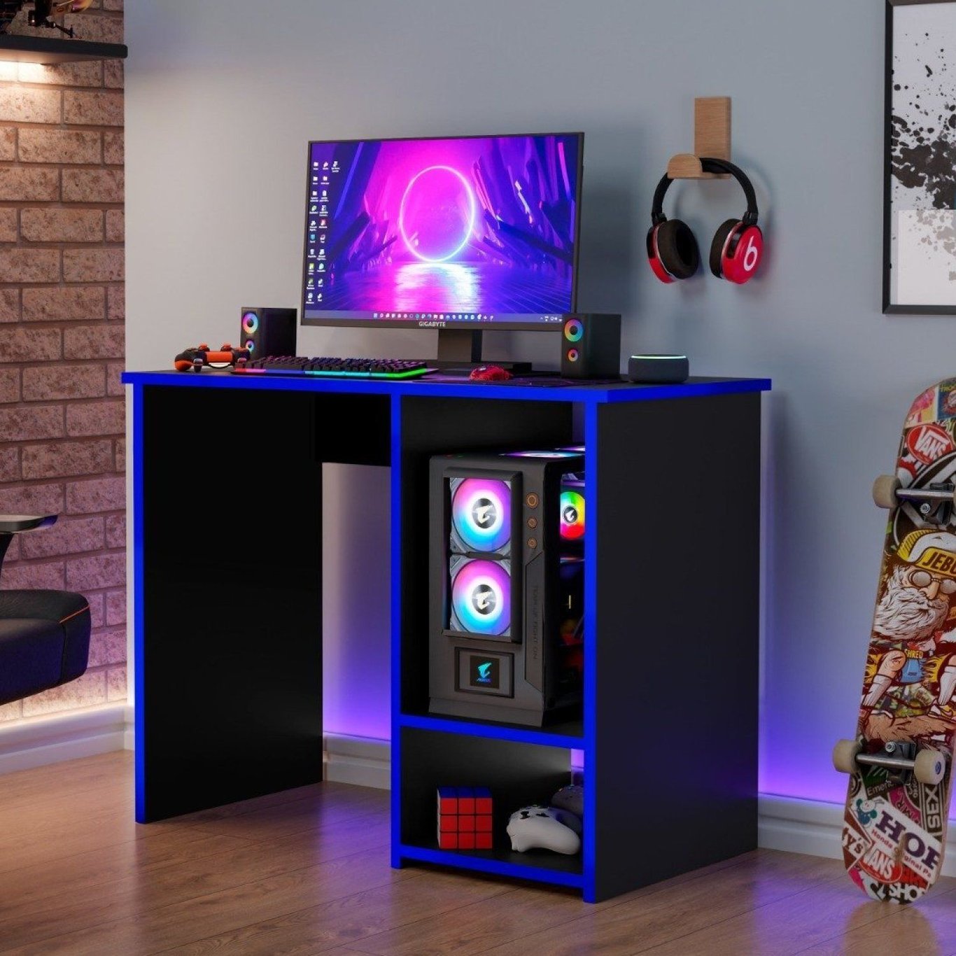 Mesa gamer compacta
