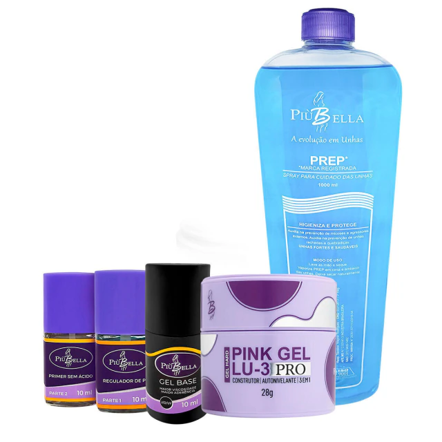 Piu Bella Kit Unha em Gel Iniciante Profissional