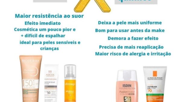 Protetor solar químico ou físico
