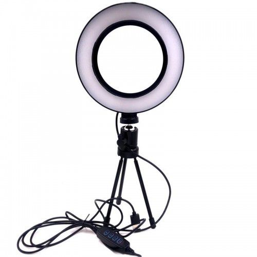 Ring Light 16cm de Mesa com Tripé USB