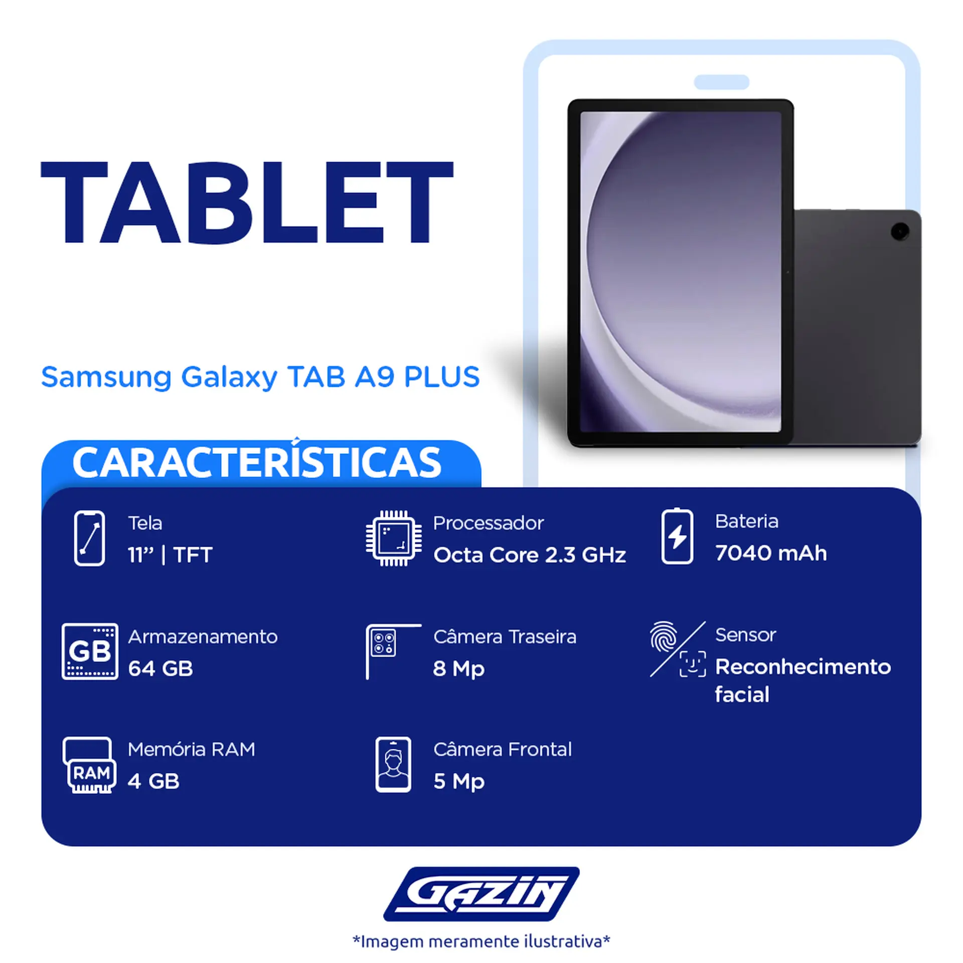 Tablet Samsung Galaxy Tab A9 4G 64GB