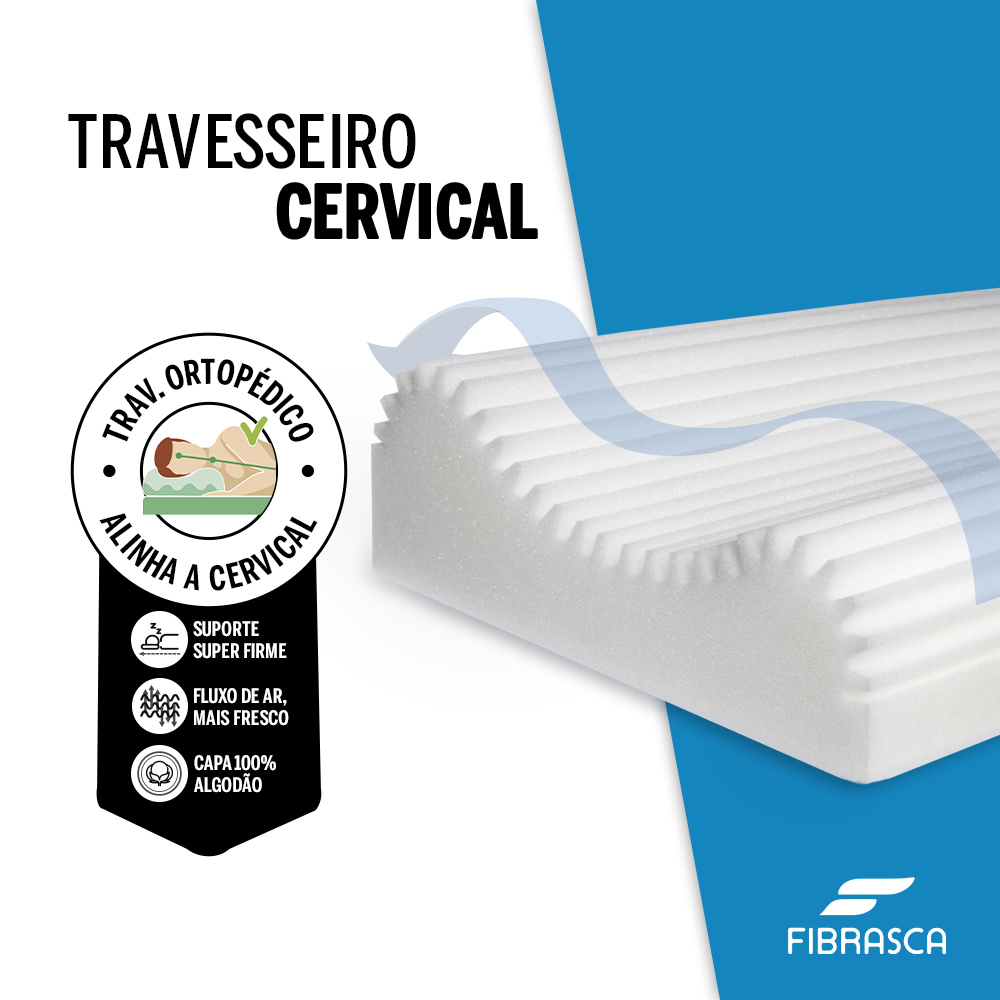 Travesseiro Fibrasca Ortopédico Cervical