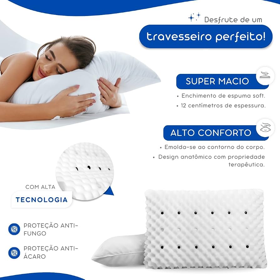 Travesseiro Magnético Anti-Ronco