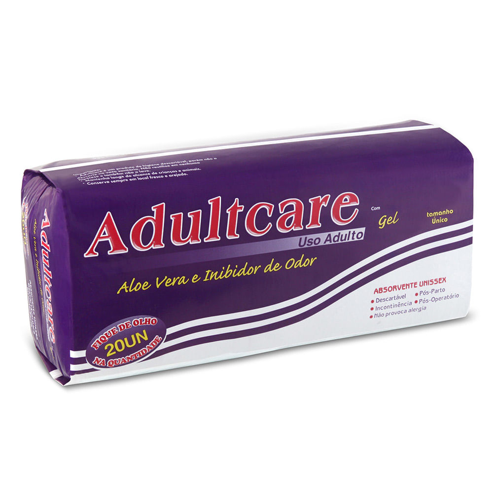 Absorvente Geriátrico Adultcare Tamanho Único 20 unidades