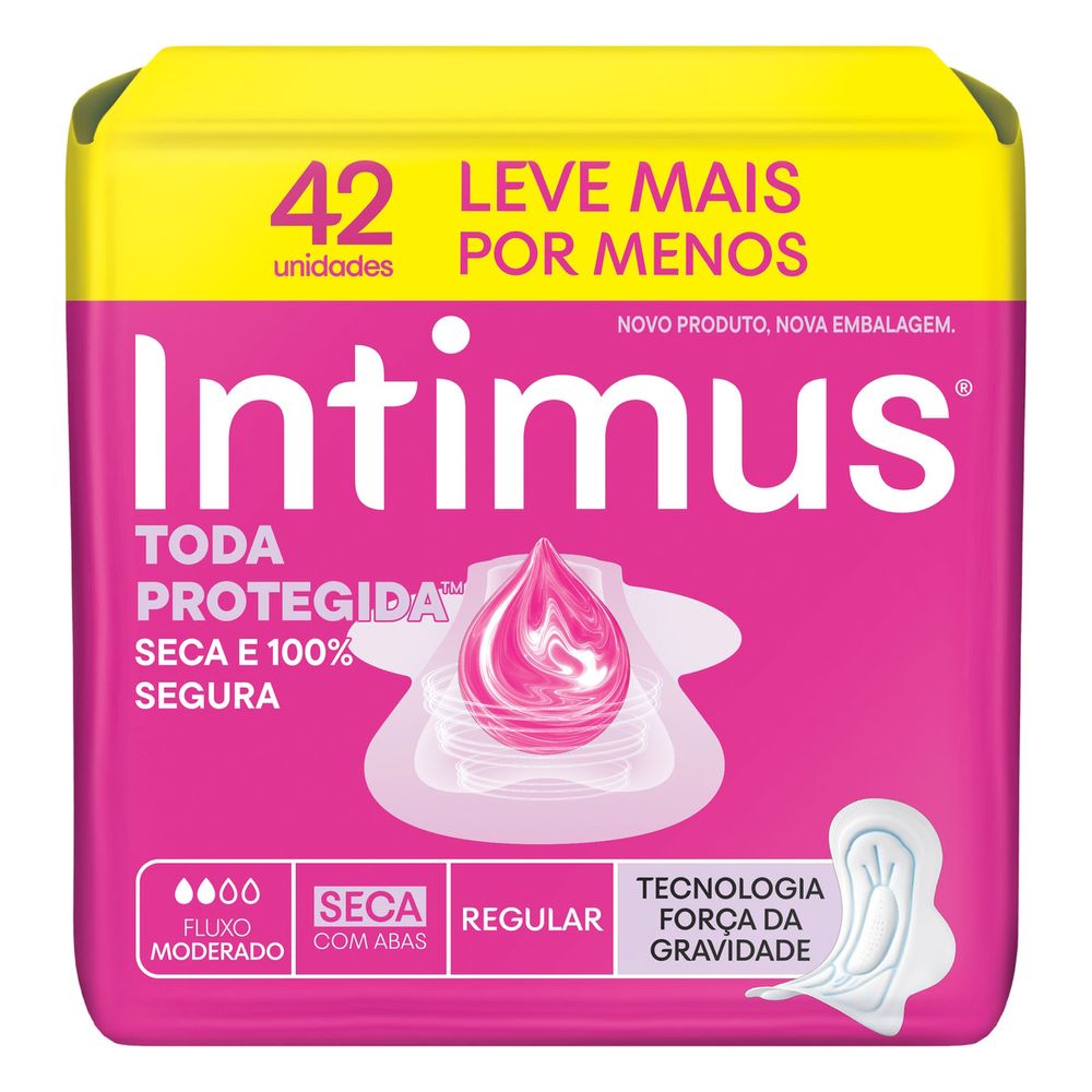 Absorvente Intimus Toda Protegida Dia Seca com Abas 42 unidades