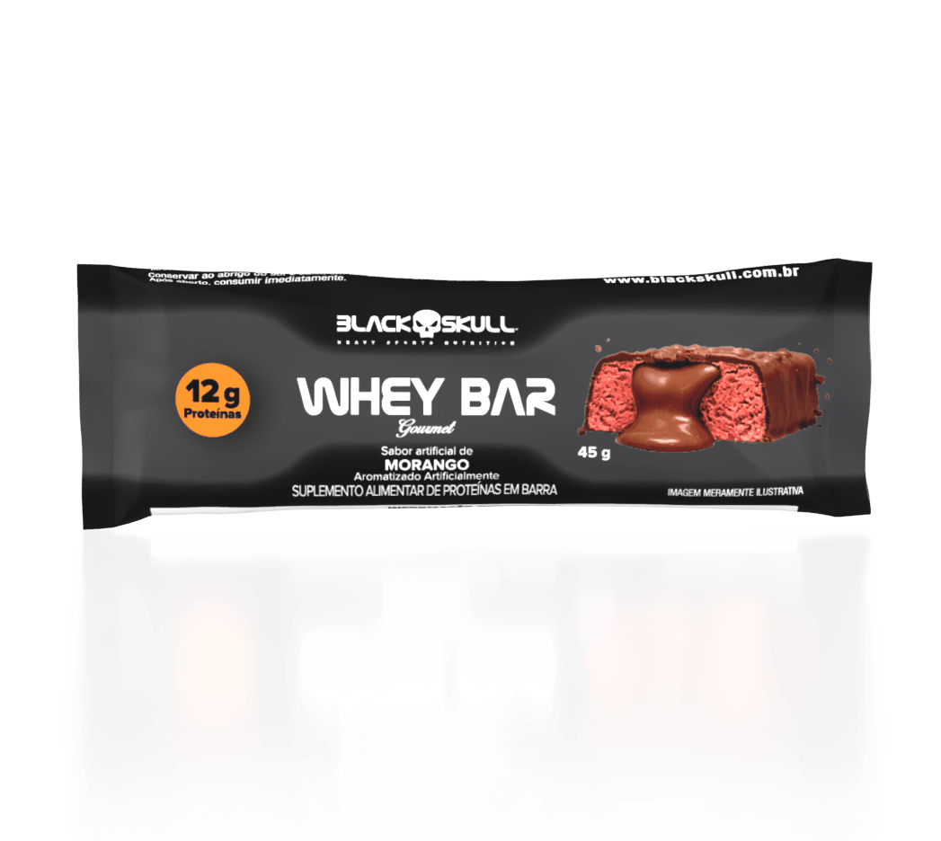 Black Skull Whey Bar Gourmet Zero, 12 unidades