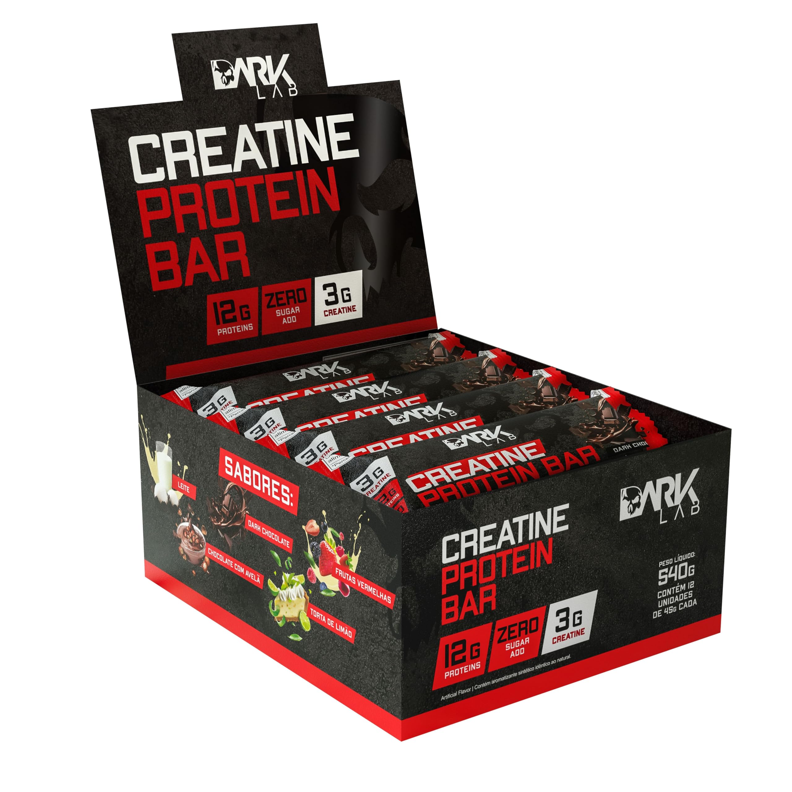 Creatine Protein Bar Dark Lab, 12 unidades de 45 g