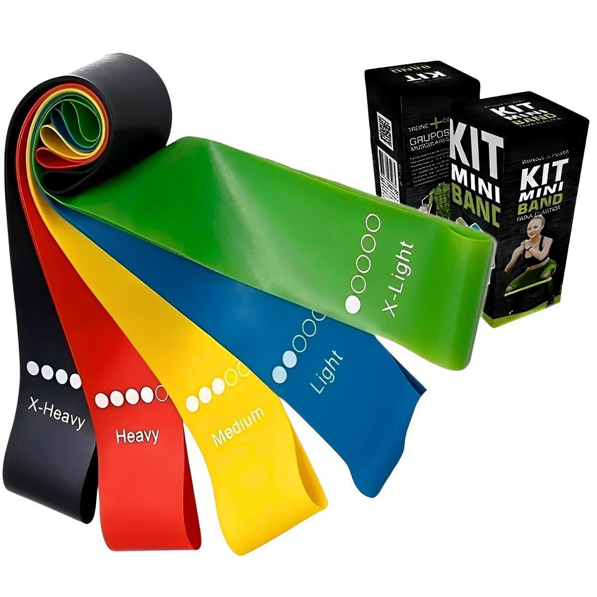 Kit 5 Faixas Elásticas Mini Band, Netshoes