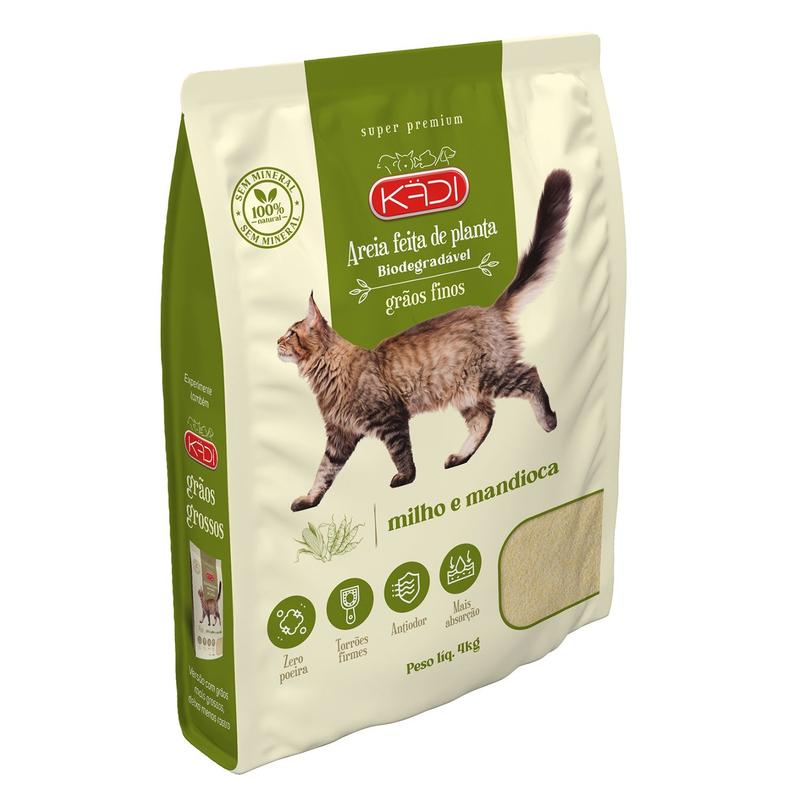 Kädi Areia Biodegradável Milho e Mandioca 4kg