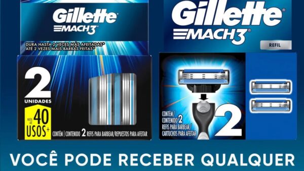 Cargas Gillette Mach3 comparadas por preço unitário