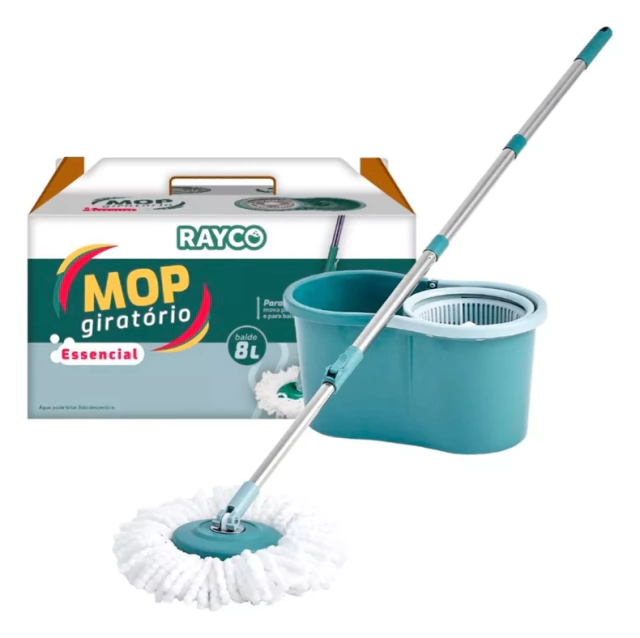 Mop Giratório com Balde de 8 Litros