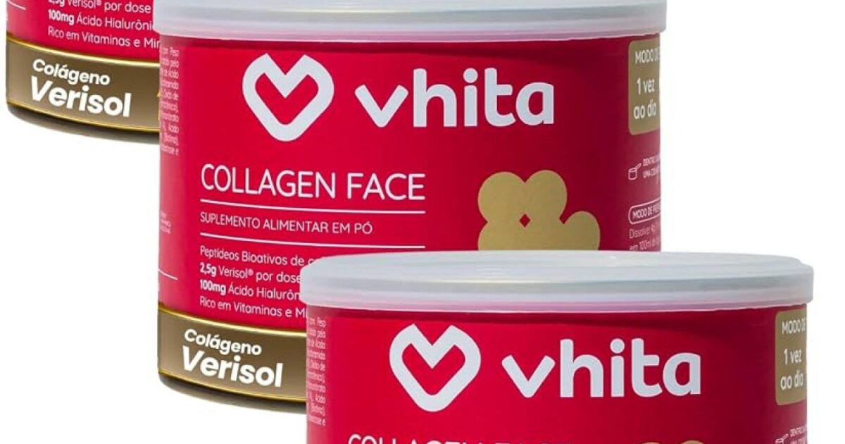 Potes de colágeno hidrolisado com Verisol lado a lado