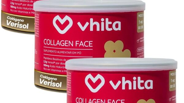 Potes de colágeno hidrolisado com Verisol lado a lado