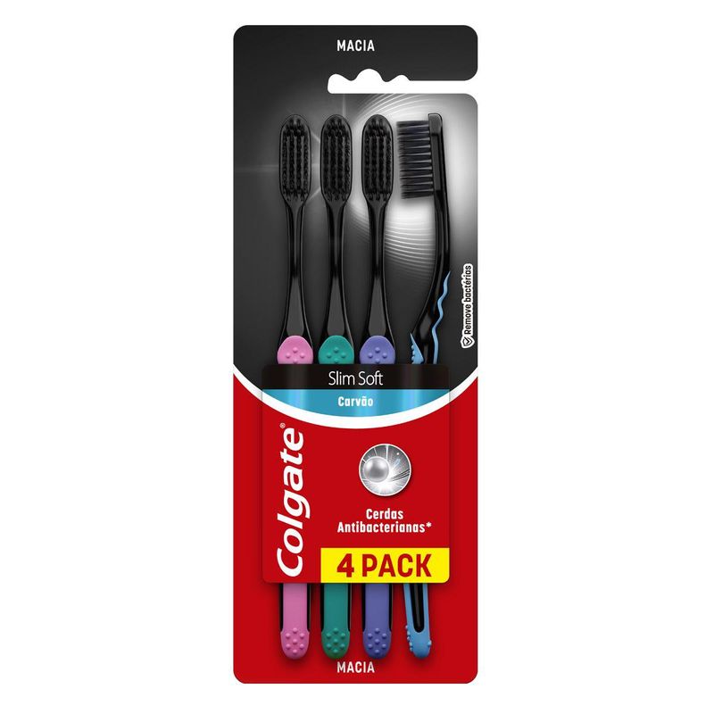 Colgate Slim Soft Black com Infusão de Carvão Premium 6 unidades