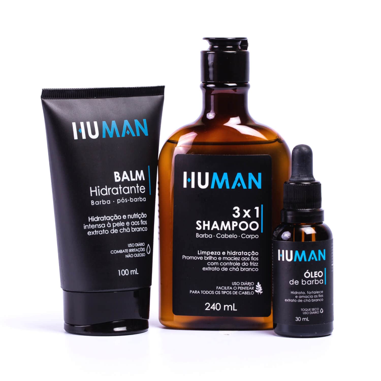 Kit para Barba Human (shampoo 3 em 1 + balm)