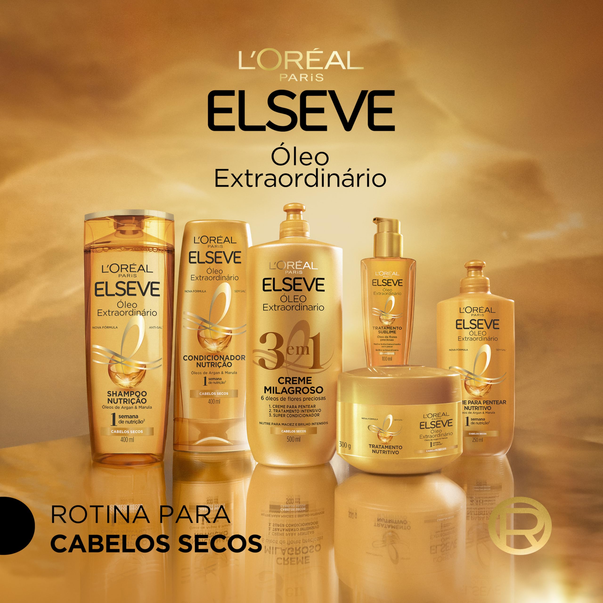 Elseve Óleo Extraordinário Creme de Tratamento 3 em 1