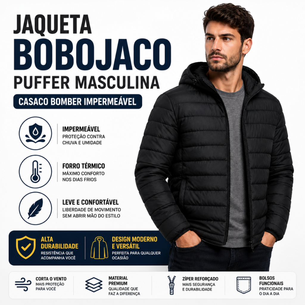 Puffer Bobojaco Corta-Vento