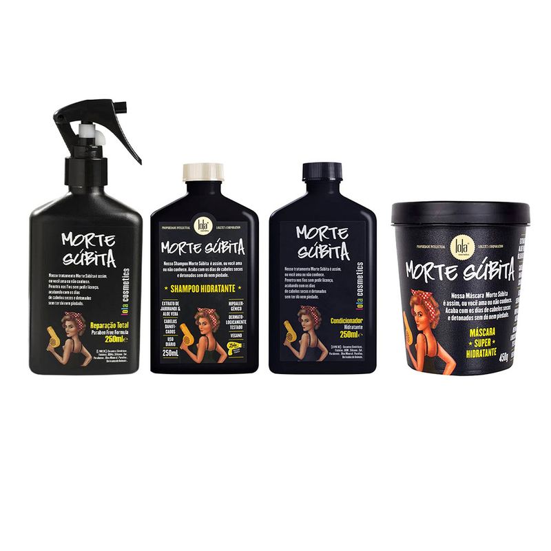 Kit Morte Súbita: Shampoo + Condicionador + Spray Reparação