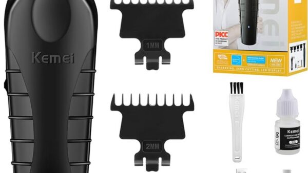 Máquina de cortar cabelo Kemei com lâmina T