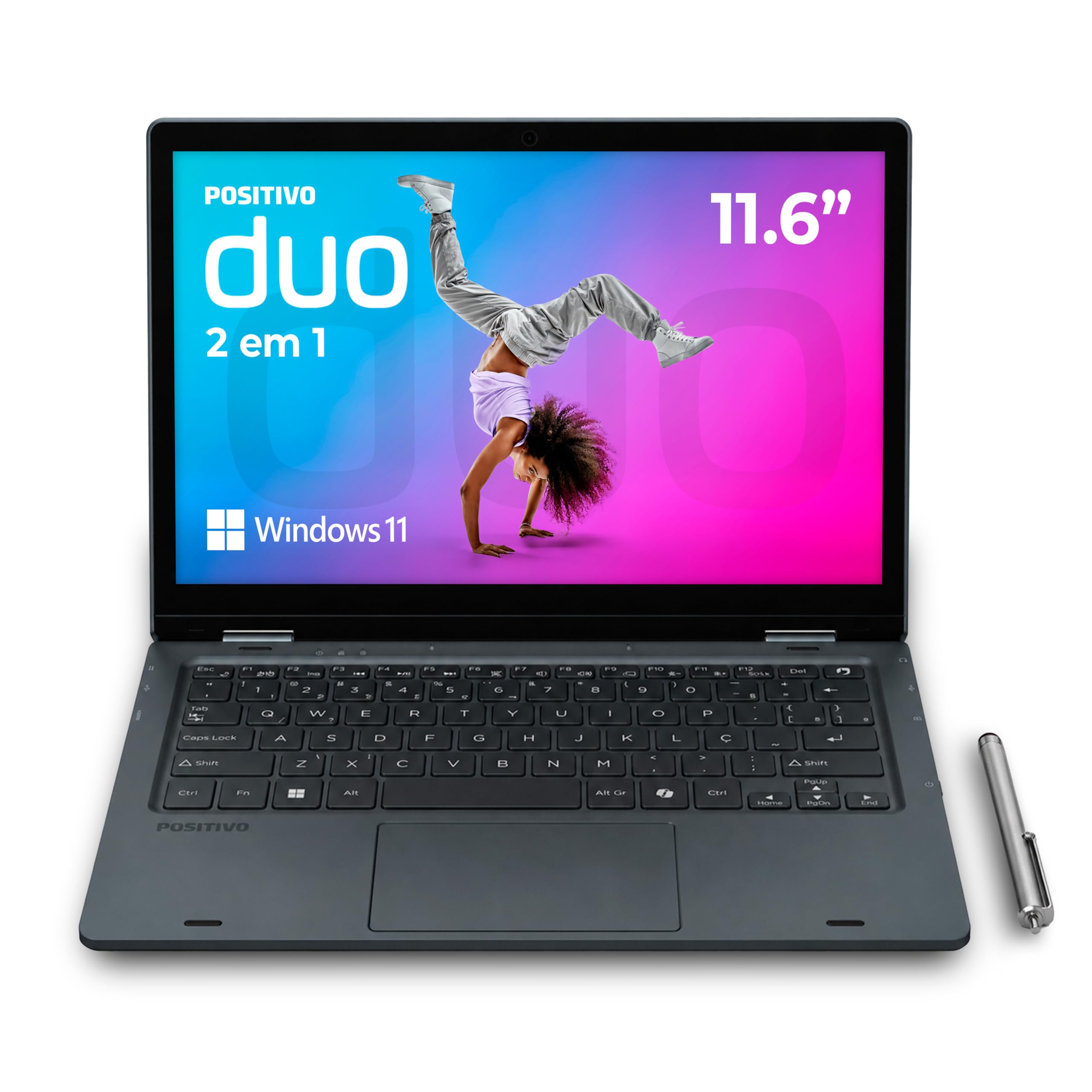 Notebook 2 em 1 Positivo Duo C4128E Celeron N4500