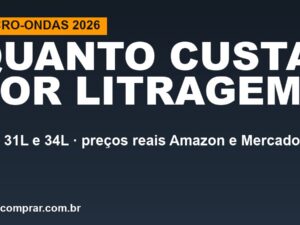 Micro-ondas por litragem: quanto custa o 20L, o 31L e o 34L (preços reais)