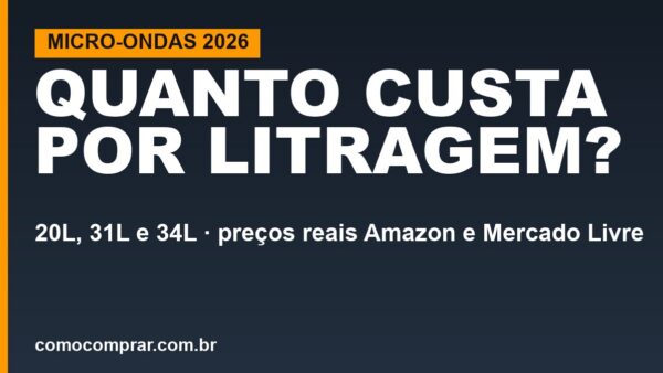 Micro-ondas por litragem: quanto custa o 20L, o 31L e o 34L (preços reais)