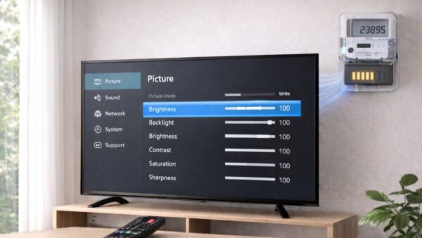 Consumo de energia de televisores por tamanho de tela
