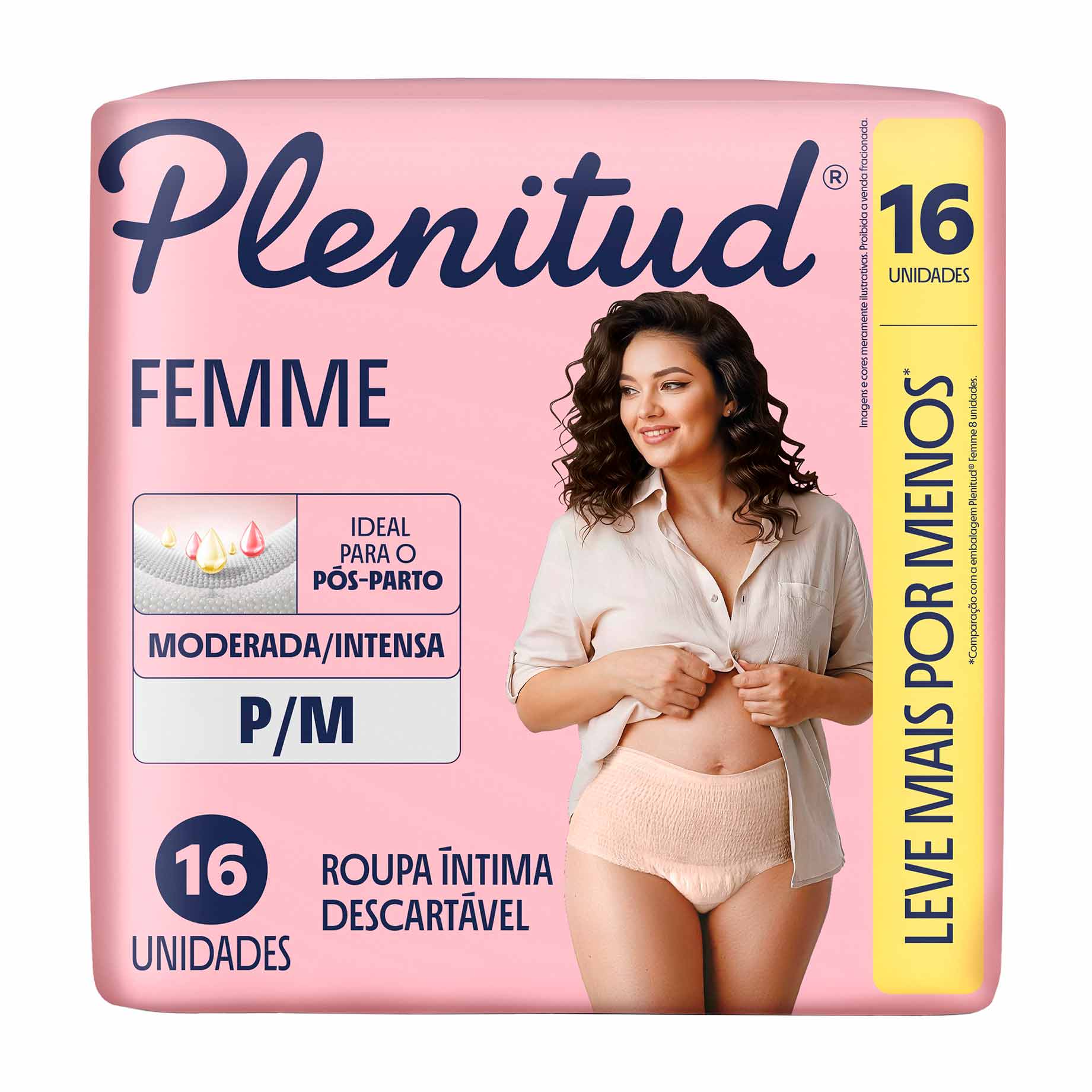 Roupa Íntima Plenitud Femme G/XG 16 unidades