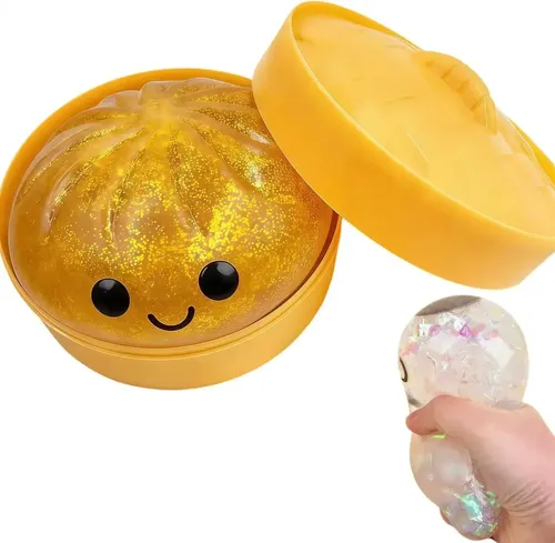 Bolinho Squishy Gigante com Glitter Rising Lento